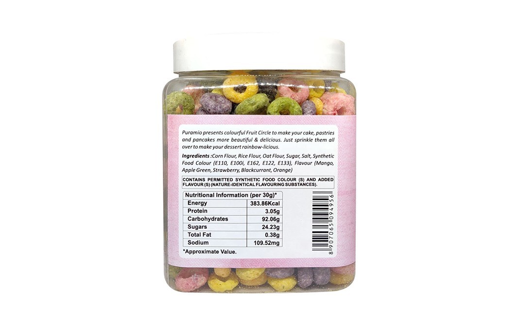 Puramio Fruit Circle    Plastic Jar  180 grams